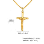Stainless Steel Catholic Cross Necklace for Men,St. Benedict's Catholic Crucifix Pendant Necklace,Religion Gothic
