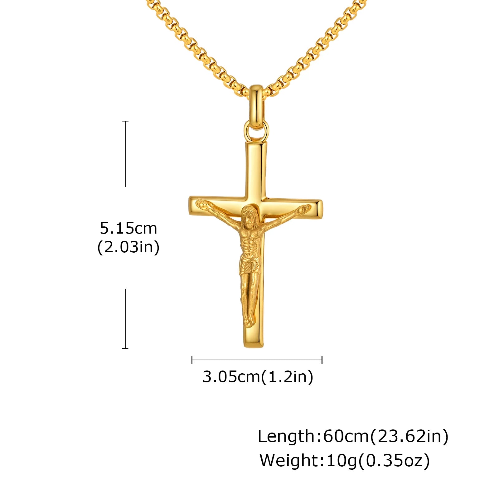 Stainless Steel Catholic Cross Necklace for Men,St. Benedict's Catholic Crucifix Pendant Necklace,Religion Gothic