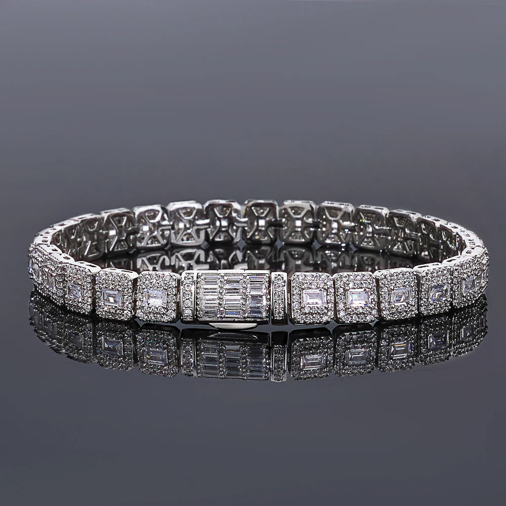 Tennis Chain Necklace Stainless Steel 7.5MM Cluster