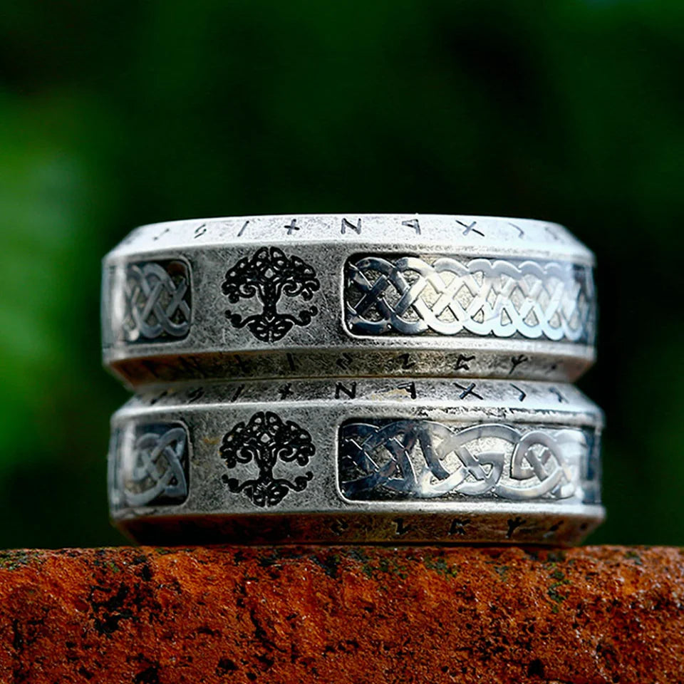Viking Tree of Life Ring — Stainless Steel