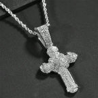Iced Out Jesus Cross Cuban Pendant — Gold