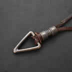 Leather Triangle Rope Chain Necklace — Zinc Alloy