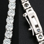 [Tennis Chain] Premium Unisex Moissanite Tennis Necklace for Men Original 925 Sterling Silver Hip Hop Tennis Bracelets for Women