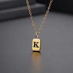 Letter Pendant Square Chain — Gold