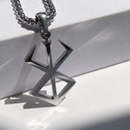 High-quality stainless steel Berserker Rune Symbol Necklace Nordic Logo Steel Emblem Norse Amulet Talisman Sign Necklace Jewelry