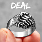 Handshake Deal Stainless Steel Men Rings Punk New In For Male Women Fashion Jewelry Creativity Gift