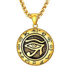 Eye of Horus, Eye of God Necklace, Rotatable Evil Eye Pendant, Men's Trendy Retro Weird Egyptian Amulet Jewelry