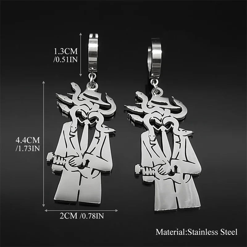 Snake Guitar Steel Earrings Trend Coiled