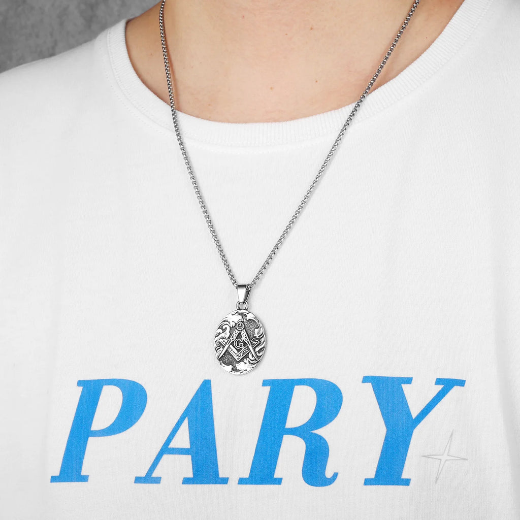 Masonic Pendant Necklace — Stainless Steel