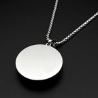 Seven Archangels Glass Medal Angel Pendant Necklace for Women Men Stainless Steel Seal of Solomon Protection Chain