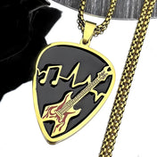Statement Pendant Necklace Gold-Tone Bass Note — Stainless Steel