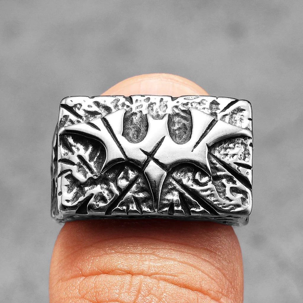 Bat Texture Ring — Stainless Steel