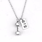 Weight Plate Dumbbell Pendant — Stainless Steel