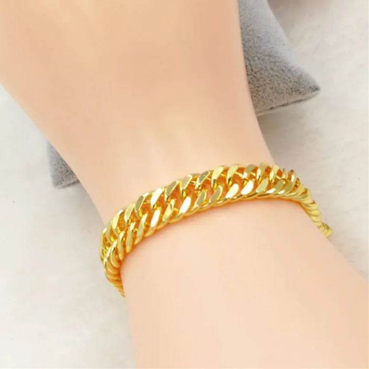 Boss Chain Necklace 24K Gold AU999 Men's - Thick chain, heavy gold, a must-have for elites, a quality accessory for