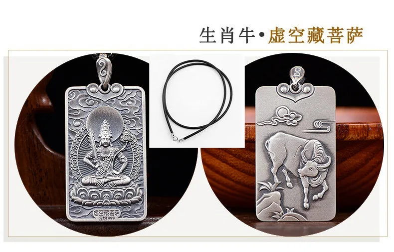 Chinese Zodiac Animal Buddha Blessing Pendant Necklace