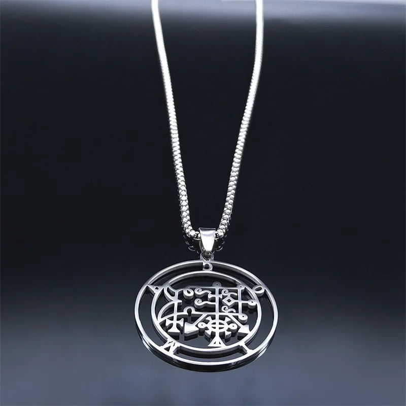Demon Silver Pendant Seal Camio Women/men Gargantilha