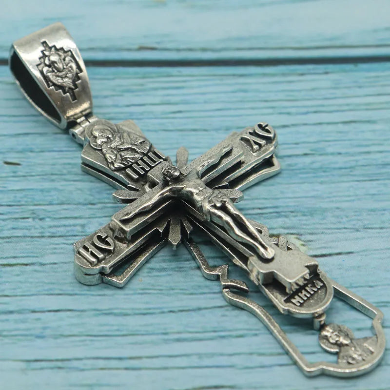 Orthodox Cross Stainless Steel Pendant Necklace