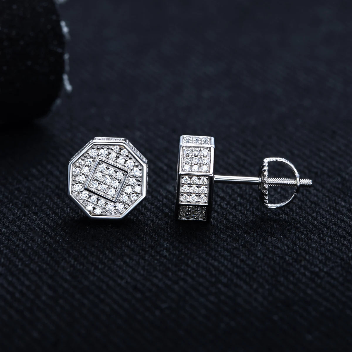 Iced Out Stud Earrings — 925 Silver