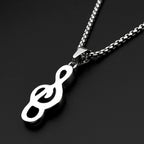Musical Note Treble Clef Pendant Necklace For Women Men Stainless Steel Gold Color Hiphop Fashion Daily Wear Gift