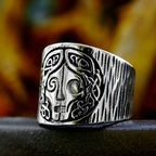 New Creative Stainless Steel Viking Warrior Double Axe Ring for Men Fashion Punk Hip Hop Party Jewelry