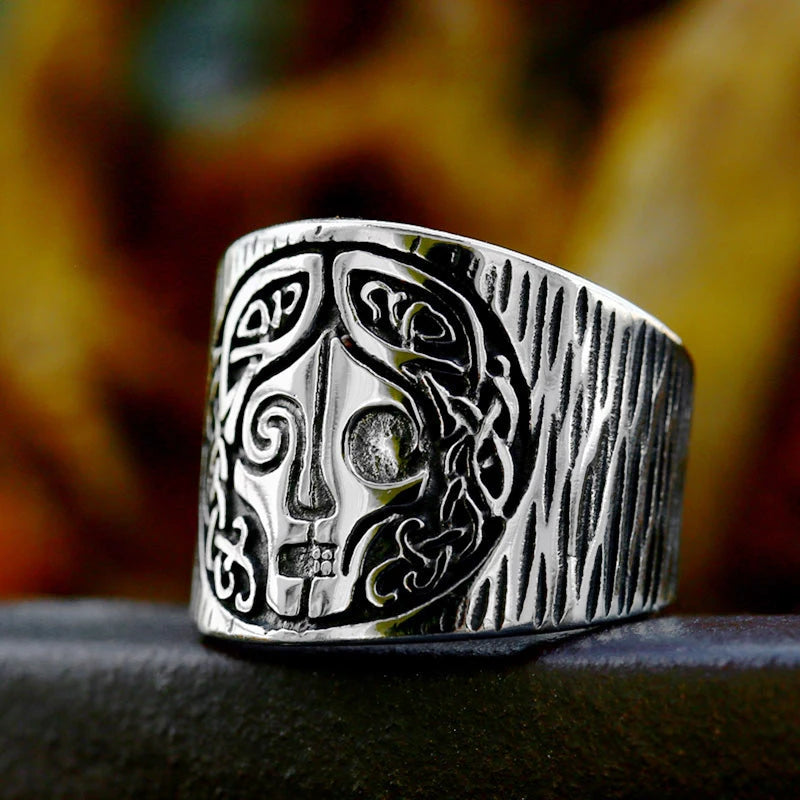 New Creative Stainless Steel Viking Warrior Double Axe Ring for Men Fashion Punk Hip Hop Party Jewelry