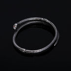 Gothic Vintage Viking Snake Bracelet With Red Stone For Men Women Stainless Steel Punk Rock Animal Bangles Fashion