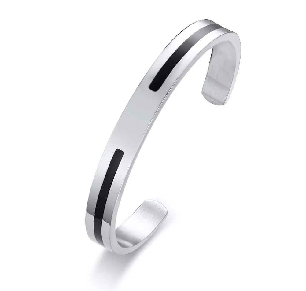 Viking Cuff Bangle Bracelet — Stainless Steel