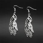 Gothic Star Silver Earrings Witchcraft Sun Palm
