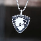 316L Stainless Steel Men's Necklace Mirror With Flowers Pendant Necklace Vintage Accessories Fashion Party Gift