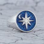 North Star Moon Ring — 925 Silver