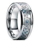 Fashion Men’s Silver Color Black Stainless Steel Ring Groove Multi-Faceted Ring For Men Women Engagement Ring Anniversary Gifts