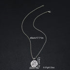 Chi-Rho Alpha Omega Pendant Necklace — Zinc Alloy