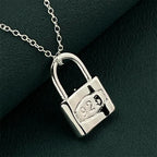 925 Sterling Silver Romantic Lock Lovely Necklace for Women Fashion Wedding Party Couple Gift High Quality Jewelry