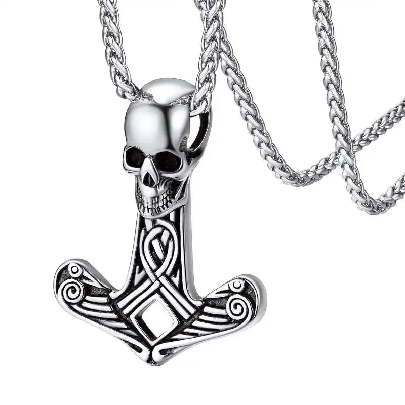 Skull Pendant Necklace — Stainless Steel Gothic