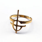 Cross Ring — Stainless Steel