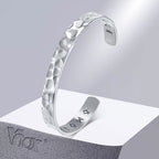 Vnox Norse Viking Bracelets for Men Women, Hand Crafted Hammered Stainless Steel Cuff Bangle Bracelet, Rock Punk Gift