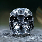 NEW Men's 316L stainless steel Double headed Skull ring Gothic Biker PUNK Motorcycle Band Jewelry for Gifts free