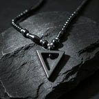 Black Hematite Necklace Men Women Metal Neck Jewelry Health Magnetic Therapy Triangle Black Hematite Necklace Jewelry