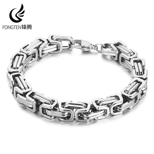 8MM Byzantine Link Bracelet — Stainless Steel