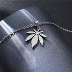 Stainless Steel Necklace For Women Man Maple Leaf Choker Pendant Chain Necklaces Engagement Jewelry korean Fashion NEW