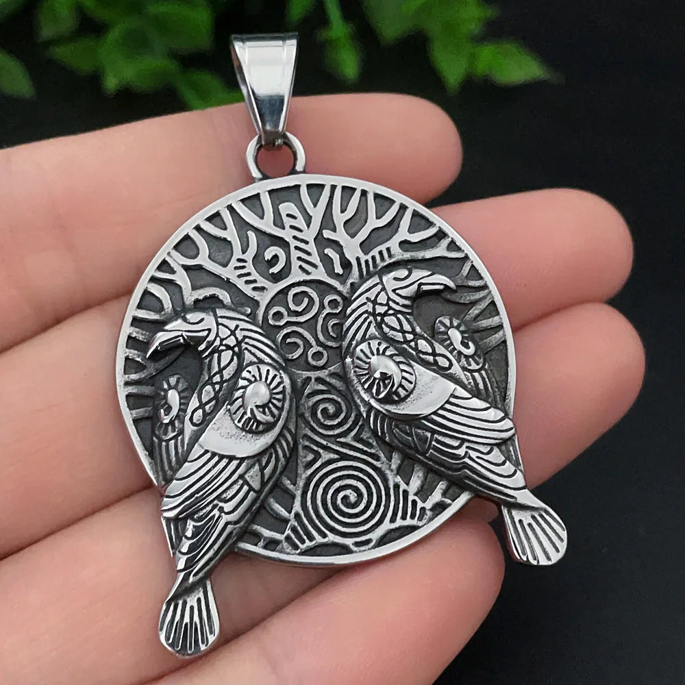 Multi-style Vintage Viking Necklace Men Amulet Nordic Tree of Life Celtic Stainless Steel Pendant Chain Jewelry Wholesale
