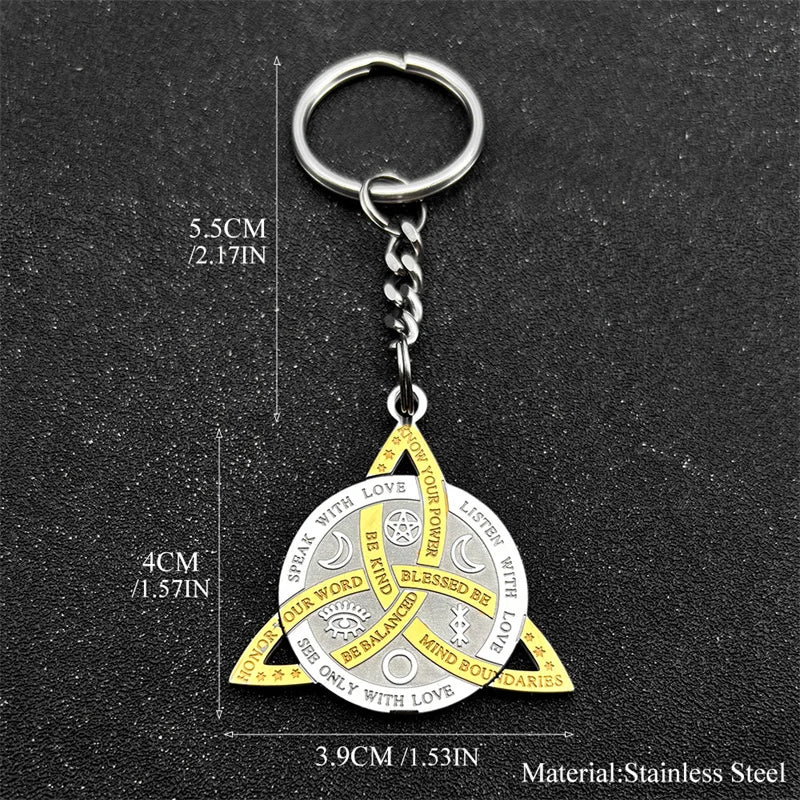 Celtic Two-Tone Chain Gothic Irish Trinity Knot