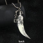 1pcs Creative Men's Necklace Pendant Horror Theme Skeleton Death Reaper Scythe Necklace Halloween Party Accessories