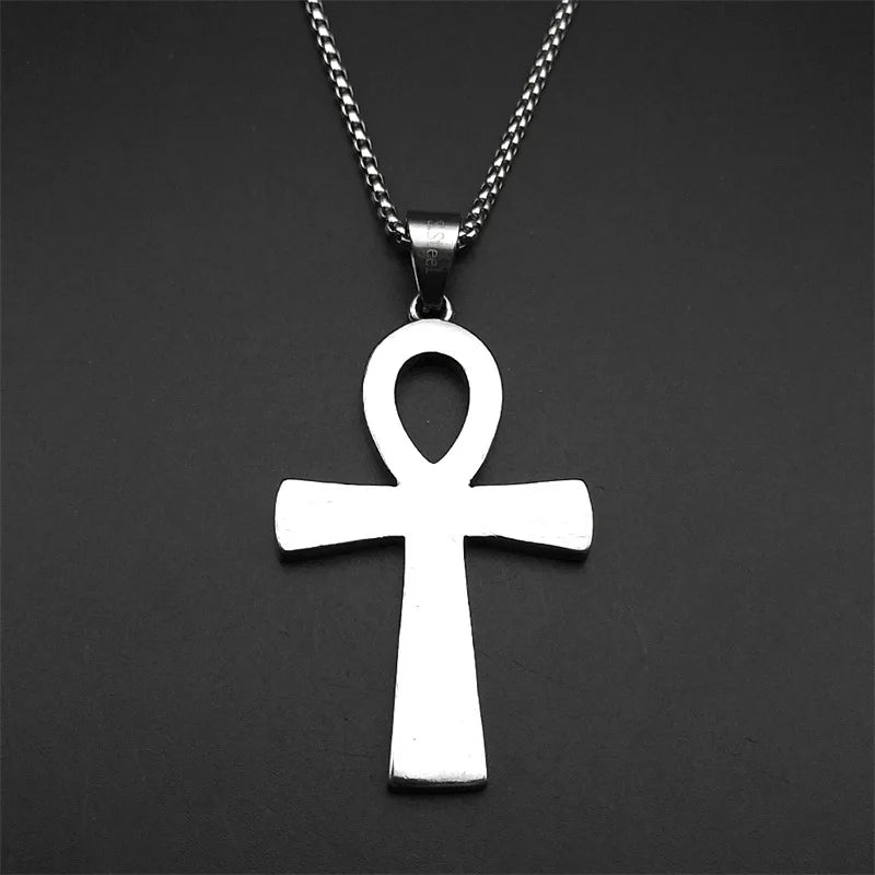 Cross Egyptian Steel Pendant Anka Vintage