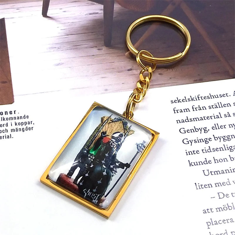 Ghost Band Pendant Keychain — Stainless Steel