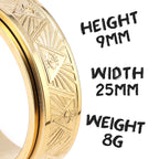 Illuminati Eye Spinner Ring — Stainless Steel
