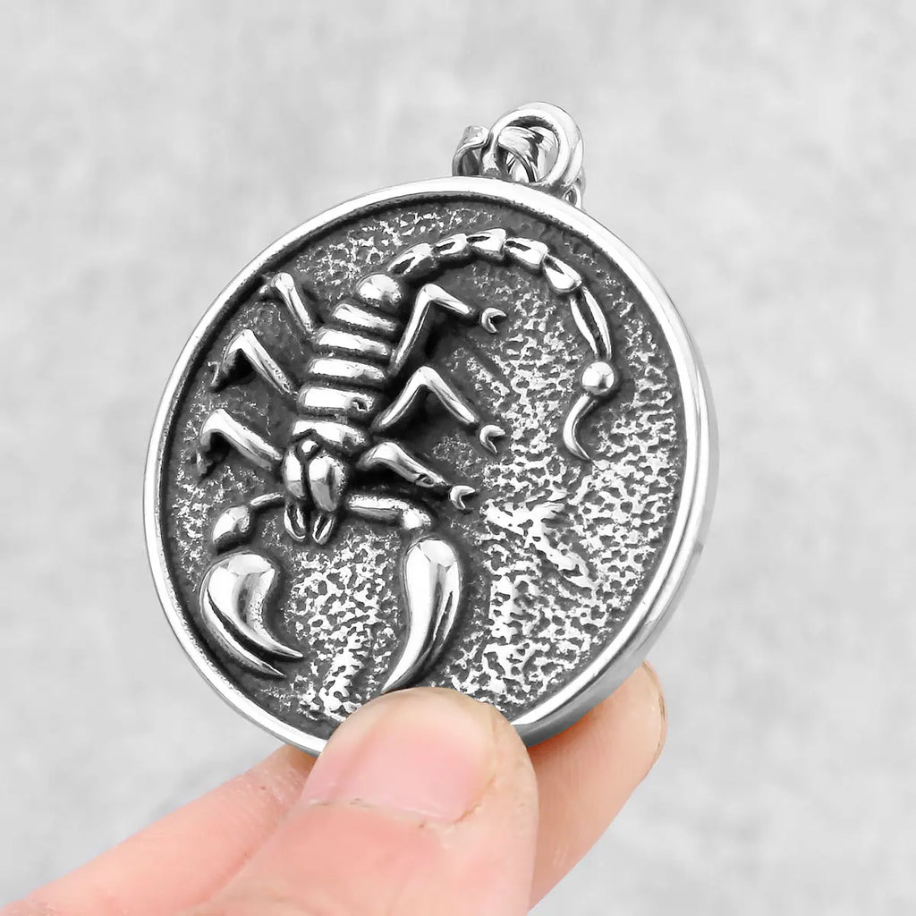 New Design Animal Scorpion Stainless Steel Viking Necklace Nordic Men's Retro Fashion Odin Amulet Jewelry Pendant Gift Unisex
