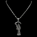 Grim Reaper Silver Chain Necklace — Stainless Steel
