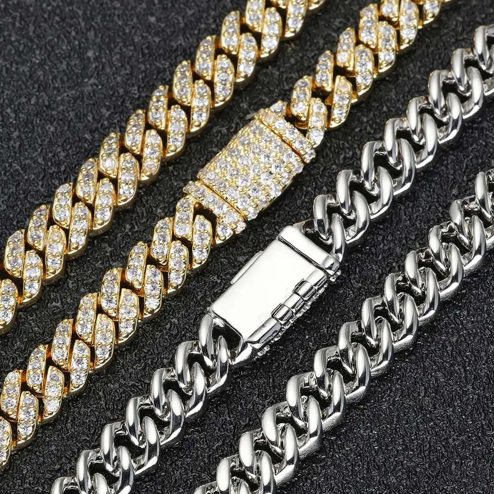 Gold Cuban Bracelet Iced Out 6MM Real Gold