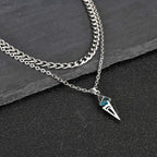 Blue Stone Layering Necklace — Stainless